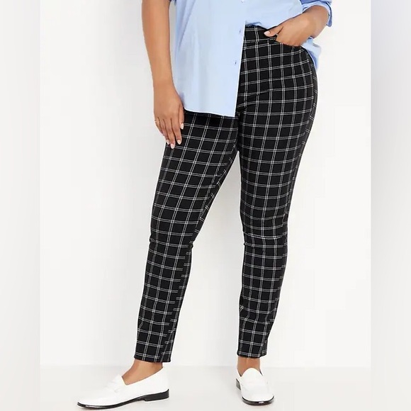 Old Navy High-Waisted Windowpane-Plaid Pixie Skinny Ankle Pants - Picture 1 of 10